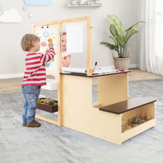 Kids' Art Center Wooden Table Bench Set product